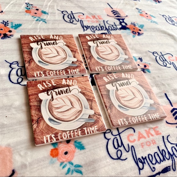 ☕️ Coffee Rise & Grind Latte Coasters ☕️ - Picture 3 of 4